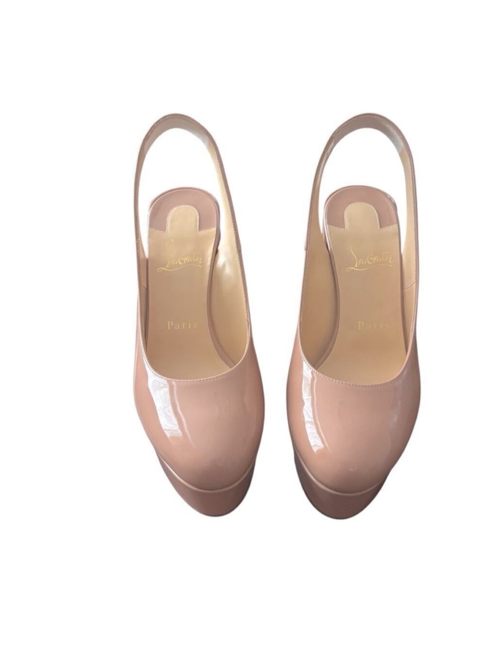 Christian Louboutin Blush Patent Slingback Platform Pump - Picture 11 of 13